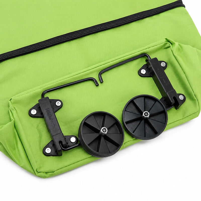 SpaceRoll™ Foldable Rolling Grocery Tote for Heavy Bags & Easy Carrying